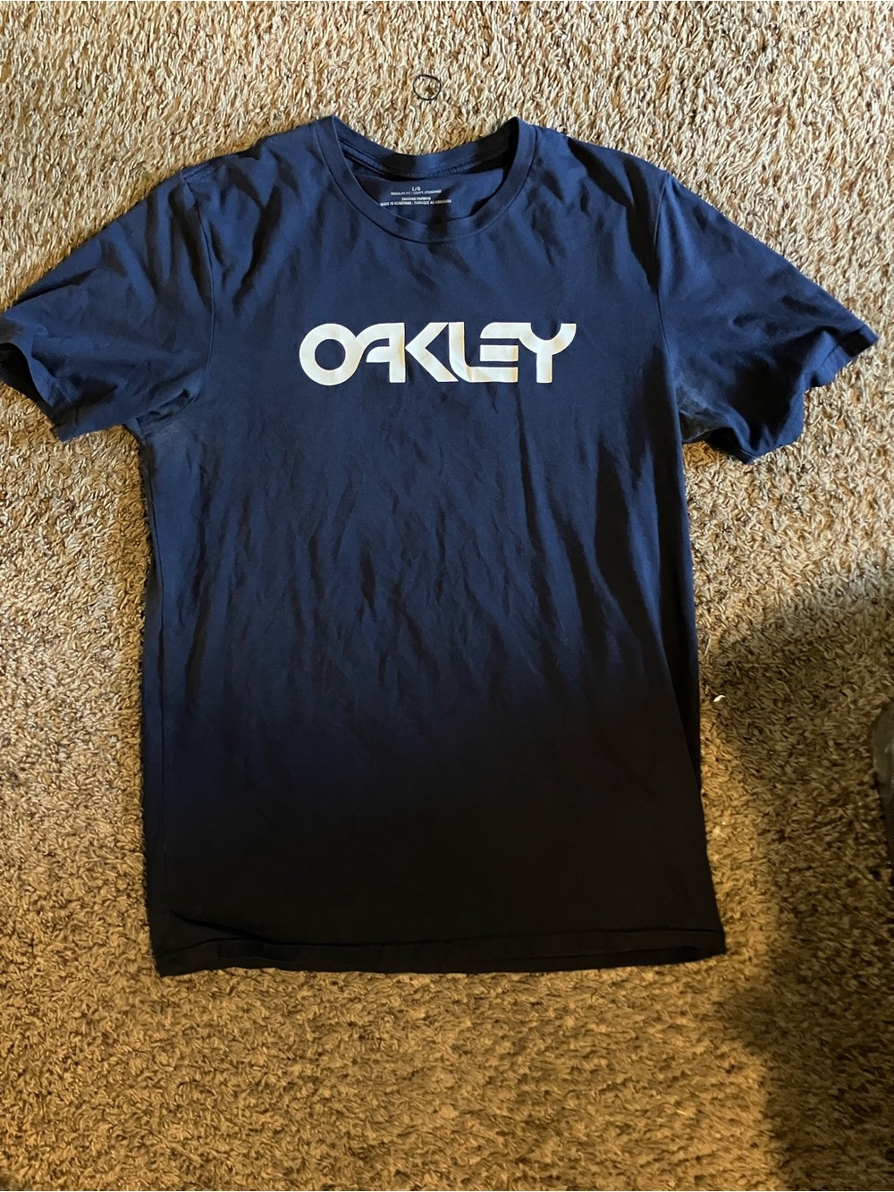 Oakley Men's Navy Blue Logo Short Sleeve Tee